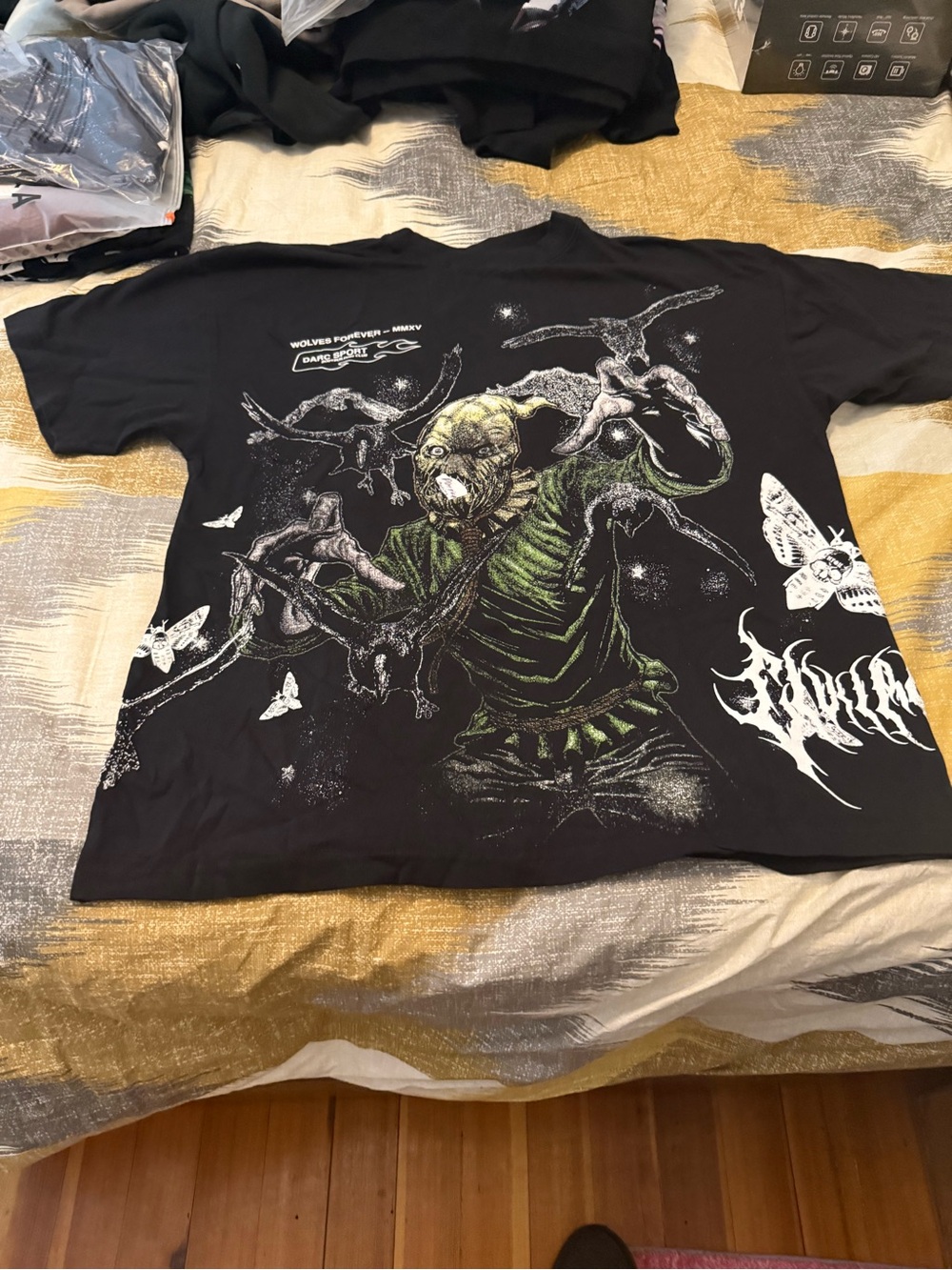 Darc Sport Scarecrow Mens Black Tee with Green Horror Graphic size M